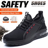 Lightweight Men's Safety Shoes Steel Toe Men's Work Shoes Slip Resistant Reinforced Shoes Man Fashion Breathable Sneaker