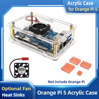 Orange Pi 5 Acrylic Case Proection Shell Clear Transparent Case Optional Active Cooling Fan Copper Aluminum Heat Sink for OPI 5