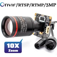 RTMP IP Camera Module 3MP 25FPS IMX307 CMOS Support Onvif RTSP H.265 With 5-50mm 10X Zoom Varifocal Lens For POE Security Webcam