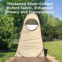 Thickened Outdoor Camping Toilet Tent Portable Fishing Beach Shade Waterproof Oxford Cloth No-Install Steel Frame Single Person