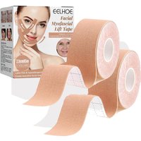2 Rolls Facial Myofascial Face Lift Tape, Face Tape For Castor Oil, Breathable Face Lifting Patches For Firming Tightening Skin