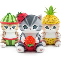 Official Licensed Mofusand Shark Cat 25cm, Fruit Themed Plush Toy, Cute Stuffed Animal, Soft Pillow Gift