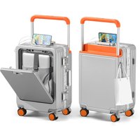 Front-opening luggage box carry-on suitcase swivel wheels charging travel suitcase aluminum frame password handle boarding plane