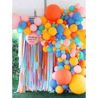 12Pcs/Set 10m Rainbow Crepe Paper Roll Decoration Streamers,Suitable For DIY Background Decoration At Birthday Parties, Weddings