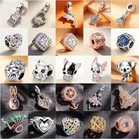 925 Silver Romantic Heart, Dog Beads, Typewriter Pendant, Suitable For European Original Bracelet DIY Exquisite Women's Jewelry