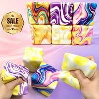 New 7cm Marbled Cheese Squishy Slow Rising Toy, Soft Moist Squeeze Fidget Toy, Stress Relief Gift for Kids Adults & Autism