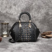 Nesitu Quality Red Black Brown Crocodile Pattern Cowhide Genuine Leather Women Handbag Shoulder Messenger Bag Phone Purse M228