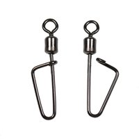 20PCS #12 -1/0 Rolling Swivel Swing Coastlock Snap Fishing Hook Lure Line Connector Fishing Rigging Accessories Black Nickel