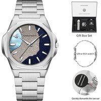Men Watches Business Stainless Steel Interchangeable Straps Clock UltraThin Japanese Quartz Movement 1Set Men Watch Reloj Hombre