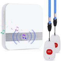 Wireless Caregiver Pager, Smart SOS Call Button for Elderly Patient Personal Care in Home Alert System, 500+ Feet Rang