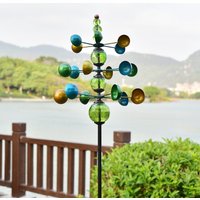 Outdoor Iron Windmill 360 Degree Rotating Garden Decoration Lawn Courtyard Creative Ornament Internet Famous Landscape Decor