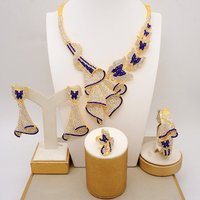 Ensemble de bijoux en cristal complet pour dames, bijoux de mariage africains, bague simple, bracelet et boucles d'oreilles, dernier document en or italien de Dubaï