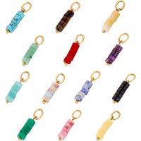 CARLIDANA Hot Sale Natural Stone Smooth Pendant Gold Plated Crystal Charm Pendant for DIY Necklace and Bracelets Jewelry