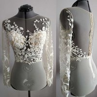 Nice-looking Wedding Shawl Bridal Bolero Appliques Long Sleeve Bridal Wedding Shawl Bride Coat Wedding Accessories Customized