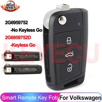 KEYECU 434MHz 5C/MQB49 Keyless Go Car Remote Key For Volkswagen VW T Cross POLO 2019+ SKODA GOLF SEAT 2G6959752 OEM 2G6959752D