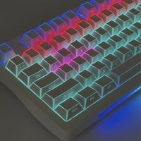 97 keys Shadow Keycaps PBT Edge Backlit & Side-lit White Keycap set Cherry profile for 60% 75% MX Gaming Mechanical Keyboard