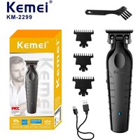 Kemei Herren Akku-Haarschneidemaschine USB wiederaufladbar Zero Gap Trimmer elektrische Haarschneidemaschine Original Klingenzubehör KM-2299