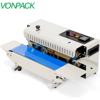VONPACK L1 Heat Sealing Machine Continuous Band Sealer Automatic Plastic Bag Film Food Sealer Machine for Food Tea Kitchen