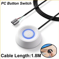 LED Light PC Computer Desktop Round Power Switch PC Motherboard External Start Power Button Extension Cable for Home