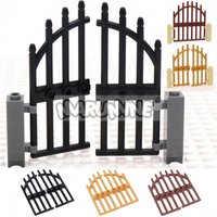 Marumine MOC Bricks Door 1x4x9 Arched Iron Gate Accessories Compatible 42448 City Street View House Buidling Blocks Castle Parts