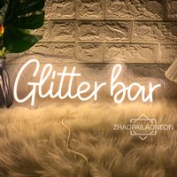 Glitter Bar Neon Sign Led Lights Bar Club Pub Open Sign Room Decoration Led Sign Birthday Wedding Party Decor Glitter LED Lights