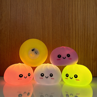 LED Bun Squishy, Glowing Stress Ball, Light-up Bubble Spitting Bun, Realistic Steamed Bun, Aesthetic Desk Decor, New