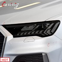 2 Pcs For Audi Q7 4M 2016 2017 2018 2019 2020 Car Headlight Tint Black Vinyl Protective Film Transparent TPU Sticker Accessories