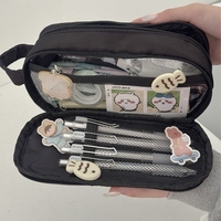 YT large-capacity layered grid student essential stationery bag, partitioned pencil case, niche new model with high aesthetic va