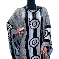 Mode 2025, nigerianische elegante Kleidung, Abaya, muslimisches Kleid, Leoparden-Geometrie, Dashiki, afrikanische Kleidung für Frauen, locker, elegant