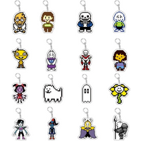 6CM Charm Game Undertale Pixel Acrylic Keychain Model Cosplay Characters Ornament Accessories Goods Collection Gifts