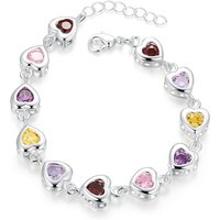 925 Sterling Silver Elegant Charm Bracelets Chain Beautiful Crystal Stone Drop Jewelry Fashion For Women Wedding Lady Cute