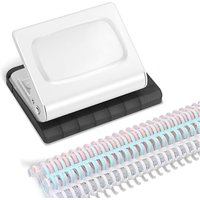Well Made-10-Hole Punch Binding Machine For Planners,With 10 Multi-Color Binder Rings, For A4(30 Holes) And A5(20 Holes) White