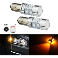 2x BAW9s HY21W 64137L 10 SMD LED Bulbs Front Rear Indicator Turn Signal Side Light Amber 12V