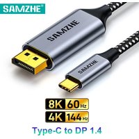 SAMZHE USB C to DisplayPort Cable 8K DP Type C 3.1 to Display port 1.4 Cable Thunderbolt 3 to 8K DP For MacBook Pro Samsung