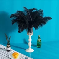 Black Ostrich Feather Decor 15-70cm Ostrich Feathers for Decoration Manmade Accessories on The Middle of The Table Centerpieces