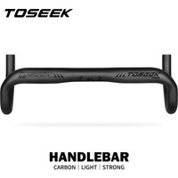 TOSEEK Ultralight Carbon Fiber Bike Handlebar Road Bicycle Bent Bar 31.8*380/400/420/440mm Black Matte Reach 89mm Drop 128mm