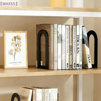 【MAX-55】2Pcs L-shaped Desk Bookends Durable Iron Book Stand Durable Book Holder Simple Display Book Support Rack Non Slip
