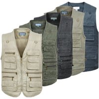 Men's Fishing Vest Zipper Pockets Cargo Vest Casual Outwear Zip Up Vest For Spring Summer Outdoor Fishing Photography