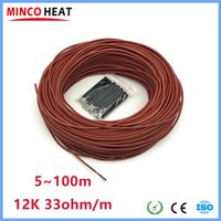 MINCO HEAT 5~100 meters 12K 33ohm/m Infrared Carbon Fiber Heating Cable 3MM Floor Warming Wire