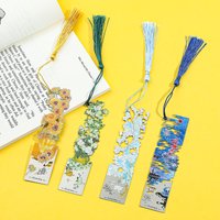 Hollow Flower Design Metal Bookmark with Tassels Reading Accessories Book Lovers Christmas Gifts Collectible Stationery