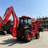 10 Ton Backhoe Loader Digger Multifunctional 4x4 Wheel Excavator Loader Two-End Operation EPA CE Certified construction site
