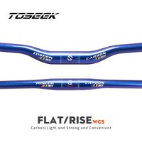 TOSEEK TM13 Bicycle Handlebar 31.8mm Carbon Fiber Handlebar MTB Mountain Bike Handle Bars Width 580mm-760mm Glossy Dazzle Blue