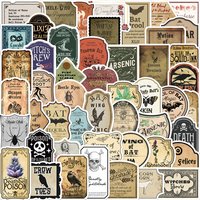 50PCS Halloween Retro Horror Gothic Hexe Graffiti Trank Label Aufkleber Vintage Aufkleber DIY Koffer Sammelalbum Laptop Spielzeug