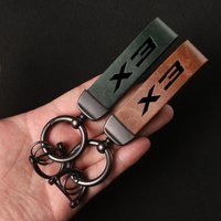 Luxury Genuine Leather Keychain Car Key Ring Holder Jewelry Custom Gift For BMW X3 car Accessories