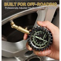 0-75 PSI Tire Gauge Heavy Duty Air Pressure Gauge Ideal Offroad Accessories Compatible with Bicycle, Car, SUV, Truck,Motorcycle