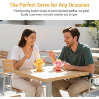 50 PCS Disposable Snow Cone Cups Flower Shaped Bowls for Icy Treats Food Stand Festival Supplies