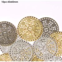 10Pcs Filigree Flower Wraps Connector Flatback Metal Embellishments Scrapbooking For DIY Jewelry Findings 60x60mm YKL0896