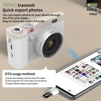 New 4K Digital Camera Vintage CCD 16X Zoom 2.4 Inch Flip Screen 850mAh Portable Vlog Camera for Students Travel Photography Gift