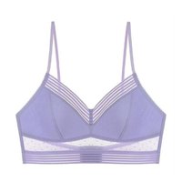 Low Back Bras For Women Seamless Invisible Backless Bra Polka Dot Mesh Bralette Ladies Wireless Brassiere