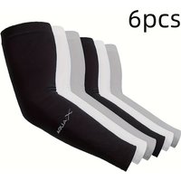 2/6pcs Ice Sleeves Summer Ice Silk UV Protection Sunscreen Sleeves Breathable Cycling Men and Women, Outdoor Sports Elastic Fit
